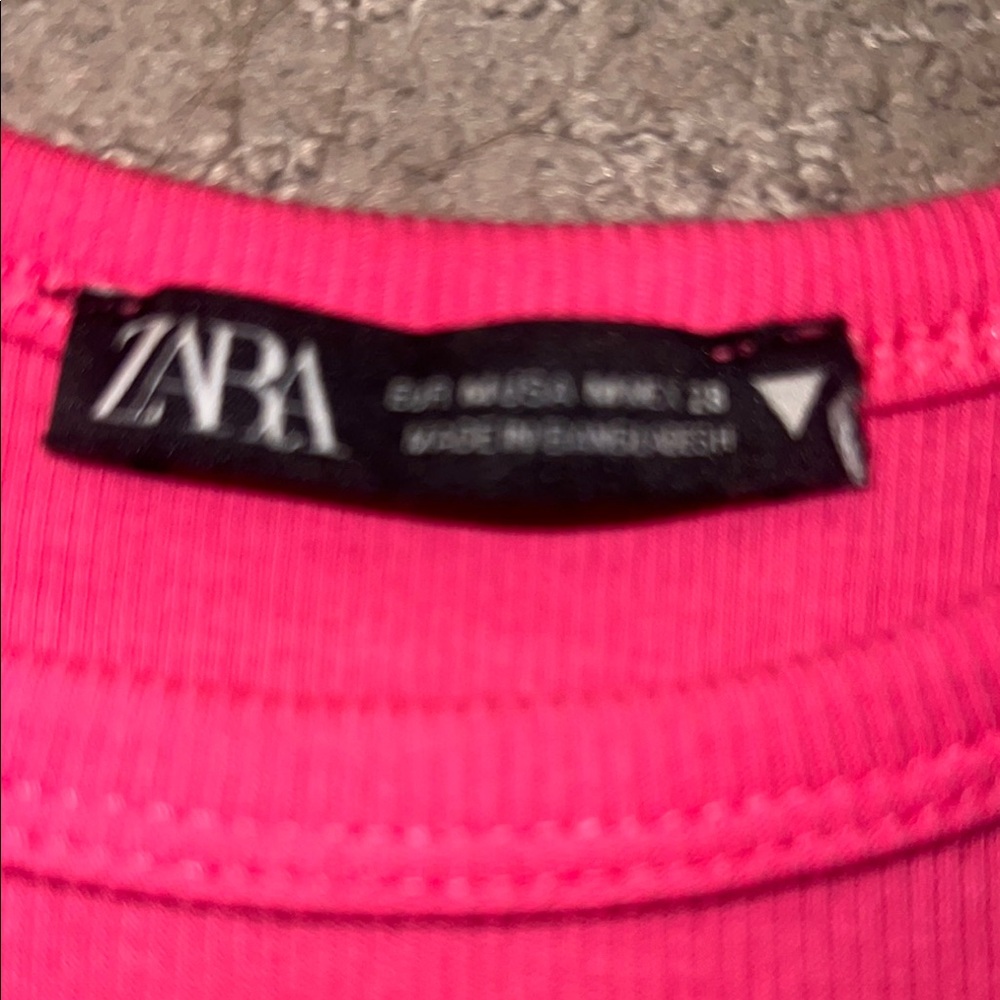 Zara Pink Ribbed Crop Top - Picture 7 of 7